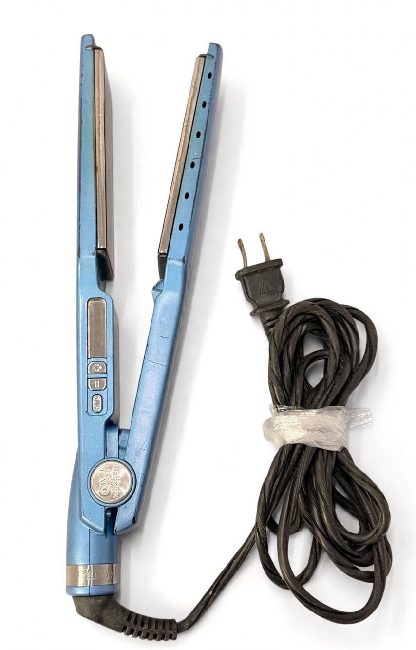 BaByliss PRO Nano Titanium Flat Iron Hair Straightener, Titanium Plates Blue